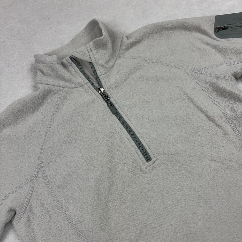 Marmot Pullover Womens M Gray Polartec Fleece 1/4 Zip Mock Neck Hiking